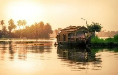 Kerala backwaters at sunset